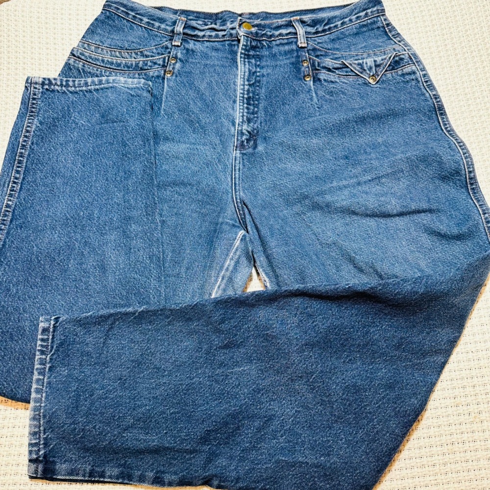 Vintage Rocky Mountain Western Jeans Womens 19/20 Blue High Waist Tapered V-Back - Picture 7 of 16